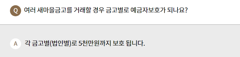 예금자보호 새마을금고