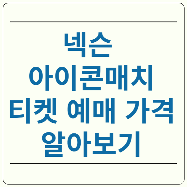 넥슨 아이콘 매치 티켓 예매 가격 좌석