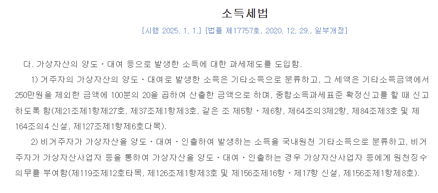 가상자산 과세 법안