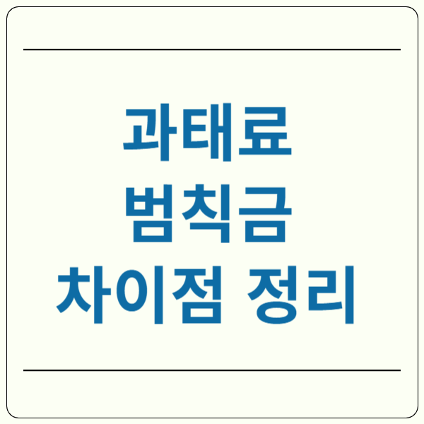 과태료 범칙금 차이